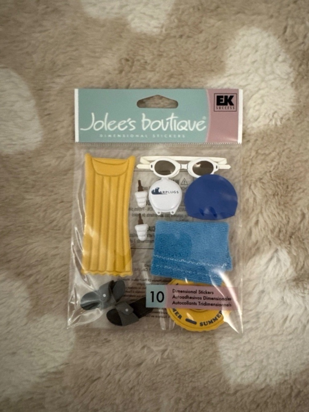 Jolee's Boutique AT THE POOL 10pcs Dimensional Scrapbooking Stickers